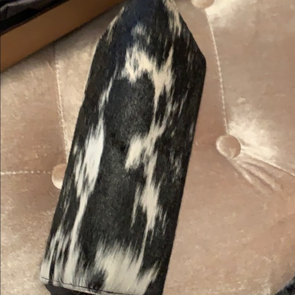 Myra Black, white hairon leather wallet, handmade - Picture 5 of 10